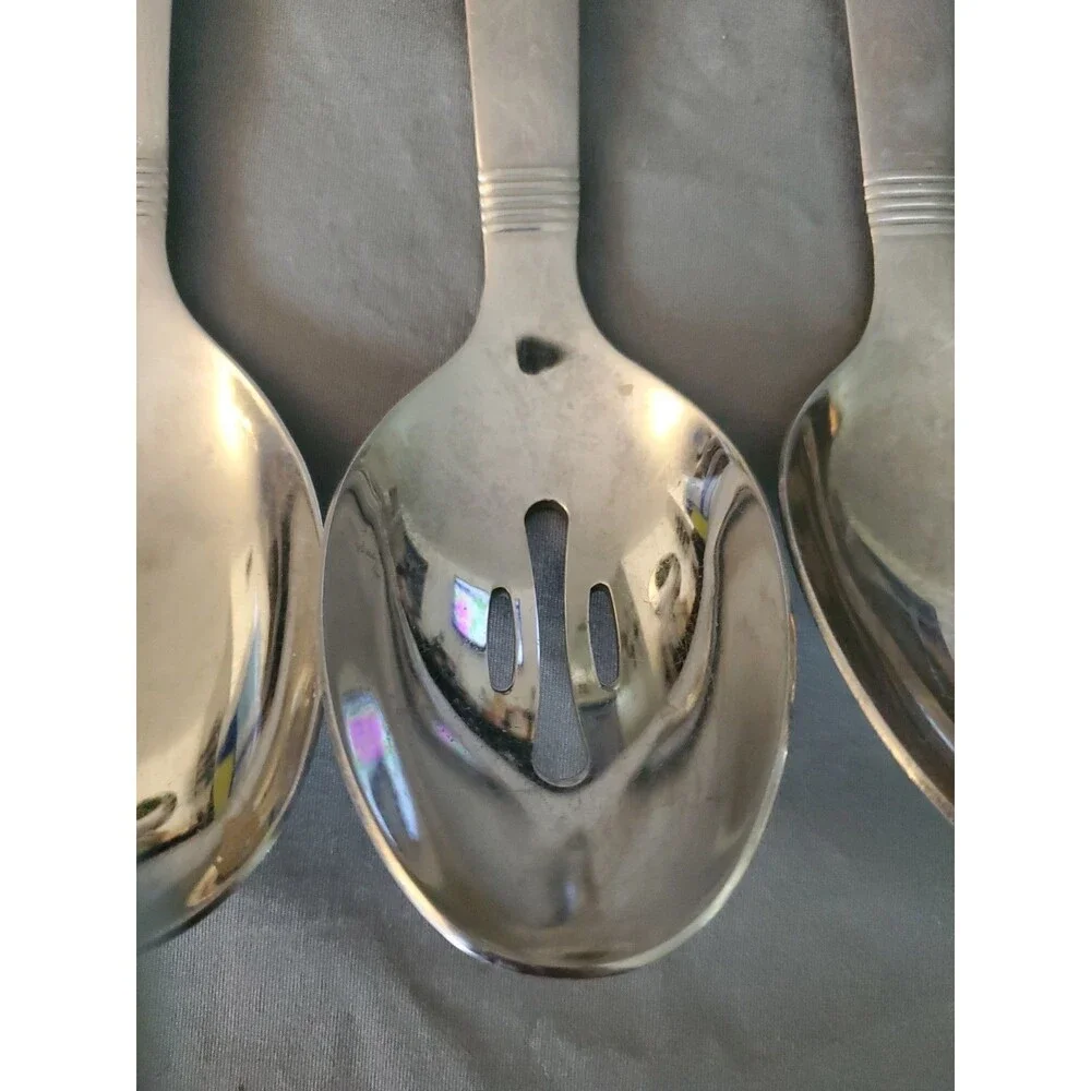 4 Oneida Stainless Steel Serving Spoon Ladle Silverware Flatware Set